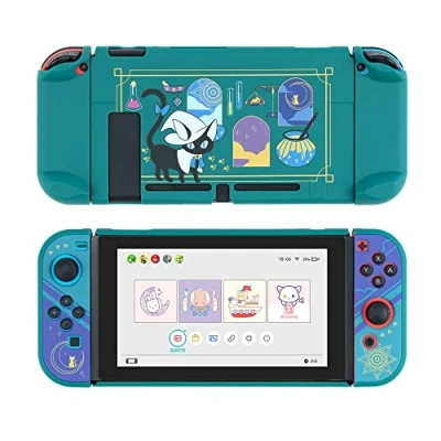 Image de GeekShare Halloween Étui de Protection Alchemy Cat Compatible avec Nintendo Switch et Joy Con Mince à Absorption des Chocs Anti Rayures