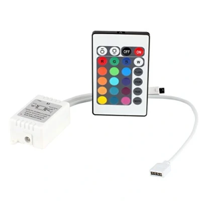 Image de ICQUANZX DC12V Télécommande sans Fil à 24 Touches IR avec récepteur pour Bandes Lumineuses LED 3528 5050 SMD RVB
