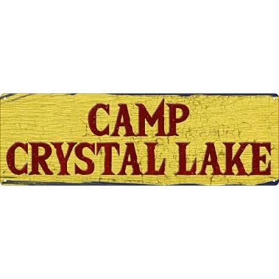 Image de Grindstore Camp Crystal Lake Plaque en étain 30,5 x 10,1 cm
