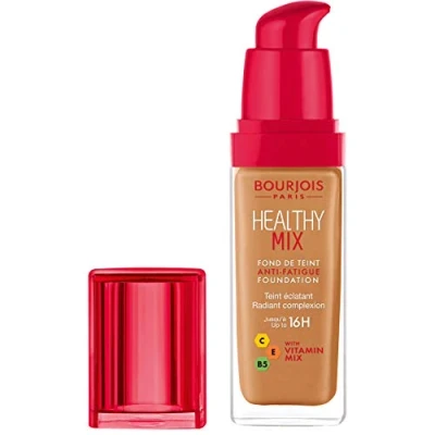 Image de Bourjois Fond de Teint Healthy Mix Anti fatigue et Révélateur d&#039;Eclat unifié, frais hydraté Longue Tenue 58 Caramel 30ml