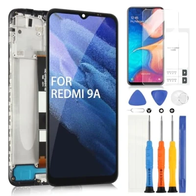 Image de Écran LCD pour Xiaomi Redmi 9A/Redmi 9C/Redmi 10A Affichage 9C M2006C3L Digitizer Tactile Assemblée avec Outils(Noir Cadre)