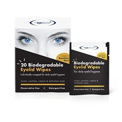 Image de The Eye Doctor Les Lingettes Pour Paupières 80x À Usage Unique Convient Aux Yeux Sensibles, Secs, Blépharite &amp; MGD Sans Détergent Ni Conservateur