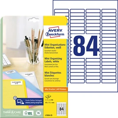 Image de Avery Zweckform Mini étiquettes Blanc 46 x 11,1 mm (Import Allemagne)