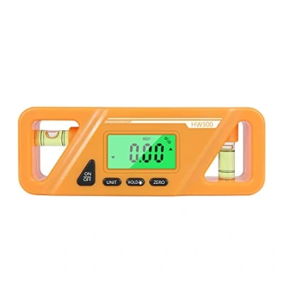 Image de KKnoon Inclinomètre Angle Mesure, Mesure absolue et relative Conversion d&#039;angle d&#039;inclinaison polyvalent Écran LCD rétroéclairé