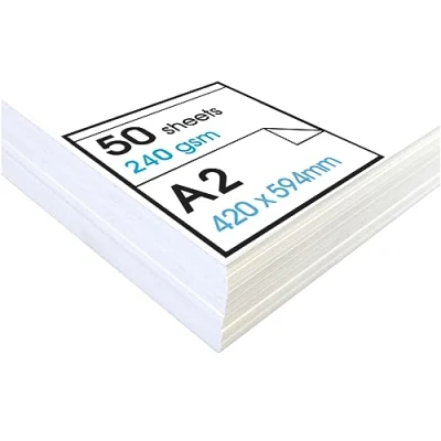 Image de Artway Studio Lot de 50 feuilles papier A2 sans acide pour supports mixtes 240 g/m² Format