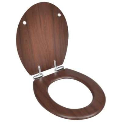 Image de vidaXL Abattant WC à Fermeture en Douceur Marron Siège Cuvette Lunettes