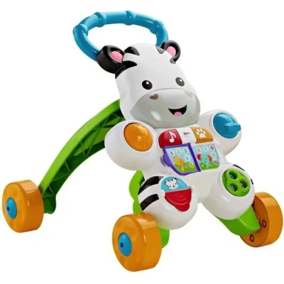 Image de Fisher Price Mon Trotteur Zèbre Jouet Evolutif et Interactif Coloré, Lumineux Musical Pour Apprendre à Marcher Bébé Garçon ou Fille Partir de 6 Mois, Version: Française, DLD96
