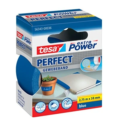 Image de Tesa Extra Power Ruban adhésif en toile, bleu, 38 mm