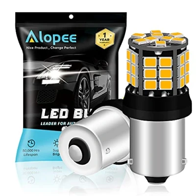 Image de Alopee 2 Pack 1056 BAU15S 7507 12496 1156 PY Ambre/Jaune Non Polarité 2835 39 SMD 9 30V LED de Remplacement des Lumières Voiture pour l&#039;Ampoule Clignotante Clignotants