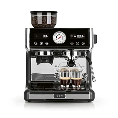 Image de BEEM espresso GRIND EXPERT Premium Machine à avec broyeur 2 thermoblocs pour la préparation simultanée de l&#039;espresso et mousse lait