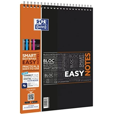 Image de OXFORD Easynotes Studium 400019527 Lot de 5 bloc notes numériques 4 couleurs Format A4 ligné 80 feuilles