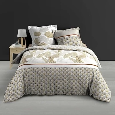 Image de douceur d&#039;intérieur, Parure 3 Pièces (240 x 220 cm) Melisse, Percale de Coton