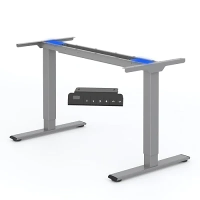 Image de FLEXISPOT Bureau Assis Debout Électrique à 2 Moteurs Réglable en Hauteur Acier avec Panneau Smart Fonctions Mémoires, Charge 100kg（EB2Cadre Gris）