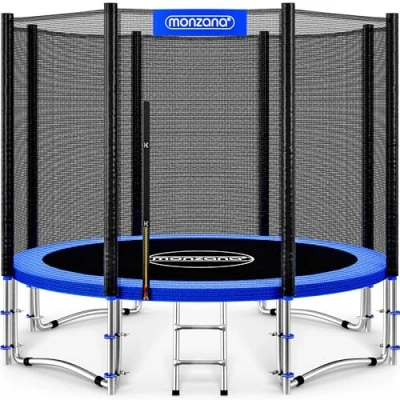 Image de Monzana® Trampoline extérieur Rond Ø305cm Max. 150kg Set Complet Filet de sécurité Porte d&#039;entrée échelle Tapis Saut