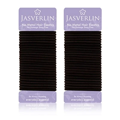 Image de JASVERLIN Lot de 50 élastiques à cheveux marron foncé Pour femme Petits Support queue cheval N&#039;abîme pas Ne tire glisse épais et fins