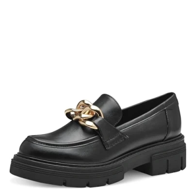 Image de MARCO TOZZI Mocassin by Guido Maria Kretschmer 2 24705 42 Femme, Noir Or, 40 EU