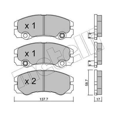 Image de Kit de plaquettes frein, frein à disque METELLI 22 0357 1