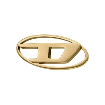 Image de Diesel DX1590710 Boucle d&#039;oreille ovale en Acier inoxydable pour homme avec logo D Doré, taille unique, inoxydable, Pas de gemme