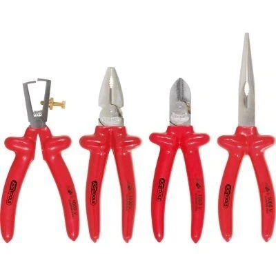 Image de KS TOOLS 117.1760 Kit de pinces avec fonction coupe recouvert d&#039;une couche plastique Acier d&#039;outil