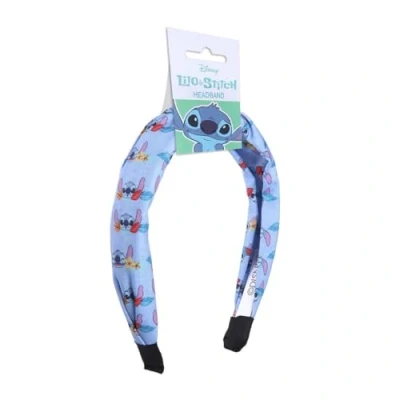 Image de Bandeau pour cheveux Stitch Couleur bleue Fabriqué avec des matériaux résistants Motif imprimé Produit original conçu en Espagne