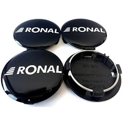 Image de Ronal Lot de 4 cache moyeux Noir brillant 64 mm