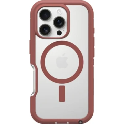 Image de OtterBox Coque Defender XT MagSafe pour iPhone 16 Pro, Antichoc, Anti Chute, Robuste, supporte 7X Plus de Chutes Que la Norme Militaire, Transparent/Brun