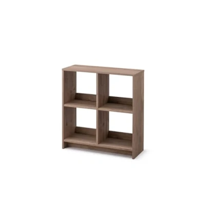 Image de Iris Ohyama, Meuble de rangement ouvert, Bibliothèque, Étagère 4 casiers, Grande capacité, horizontale &amp; verticale, Bureau, Chambre, Salon Wood Open Shelf WOS Marron Cendré