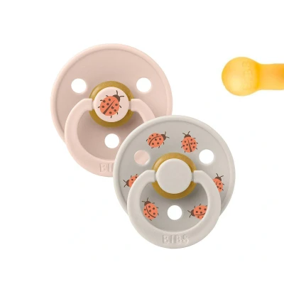 Image de BIBS Colour Studio Soother 2 Pack, BPA Free Dummy Pacifier, Round Nipple. Natural Rubber Latex, Made in Denmark, Size (6 18 Months), Blush/Sand