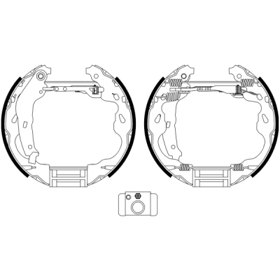 Image de TEXTAR Shoe Kit Pro 84064502 de freins, freins à tambours avec cylindre roue, élément d&#039;ajustage SUZUKI: SWIFT 3, Splash, OPEL: Agila B