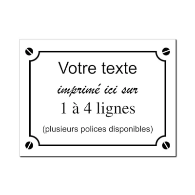 Image de Plaque de rue décorative en aluminium Personnalisée pour intérieur et extérieur 30x20cm Blanc écriture Noire
