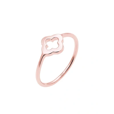 Image de Elli Basic Cloverleaf Bague, Femme, Taille: 54, Roségoldfarben