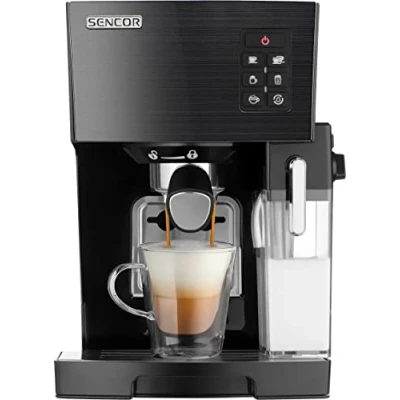 Image de SENCOR Machine Expresso, Cappucino et latte, Pompe italienne 20 bars, Thermoblock, avec Mousseur Réservoir à lait, Barista Express, Café en poudre ou dosettes [4050SS EUE3]