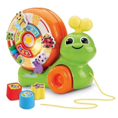 Image de VTech Rouli Escargot Maxi Découvertes, Jouet à Tirer 2 en 1, Trieur de Formes, Jeux d&#039;Éveil, Promener, Musical et Interactif, Cadeau Enfant Dès 1 An Contenu Français