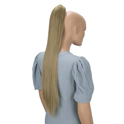 Image de CAISHA 70cm Postiche Natte Queue De Cheval Extensions Cheveux Raide Blond H78