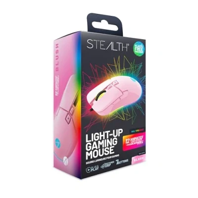 Image de STEALTH Souris de gaming lumineuse LED 7 boutons Rose pastel Compatible avec consoles jeu et PC