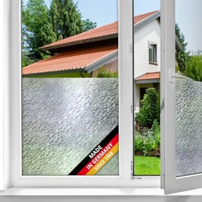 Image de d c fix film fenêtre anti regard autocollant Neige opaque adhésif et décoratif brise vue cache pour vitre, vitrage, douche 90 cm x 2,1 m