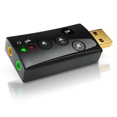 Image de CSL Carte Son USB 2.0 Externe 7.1 Dynamic Stereo Sound 3D avec Touches de contrôle du Volume pour Ordinateur Portable Tablet PC MacBook