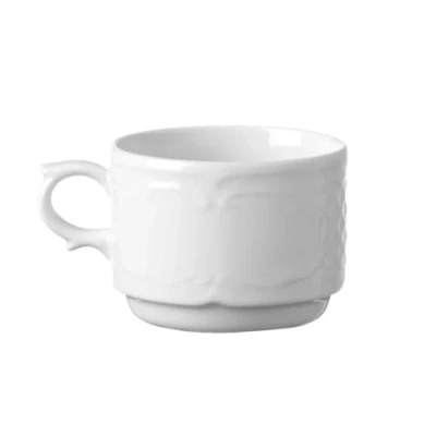 Image de HENDI Tasse à cappuccino, pour Soucoupe 787151,émaillage de qualité,haute résistance aux chocs et l&#039;usure,convient micro ondes lave vaisselle, 250ml, ø87mmm,porcelaine blanche