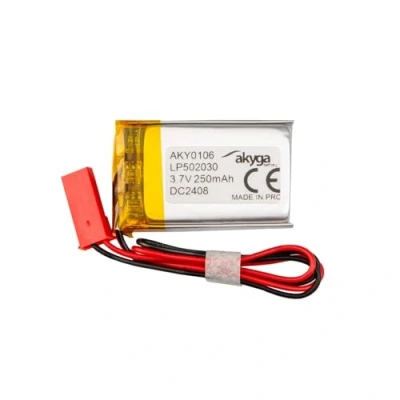 Image de Batterie au Lithium polymère LP502030 3,7 V 250 mAh AKYGA AKY0106 Li Po PCM JST 2 Broches Connecteur 2,54 15 cm