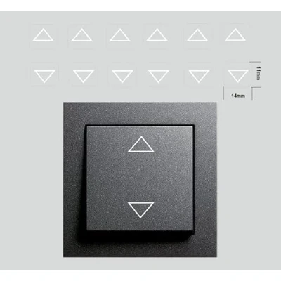 Image de Lot de 12 autocollants flèches pour interrupteur Blanc 6 store enrouleur (RP19/2) (14 x 11 mm)