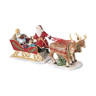 Image de Villeroy &amp; Boch Christmas Toy’s Memory Traîneau, Figurine décorative en Porcelaine Dure, Convient pour Les Bougies Chauffe Plat, Multicolore, 36 x 14 17 cm