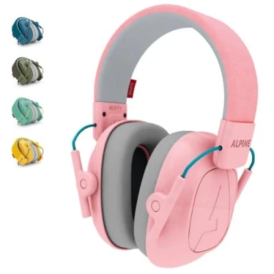 Image de Alpine Muffy Casque Anti Bruit : protection auditive pour enfants jusqu&#039;à 16 ans CE Certifié Confortable et réglable Prévient les troubles auditifs Robuste facile à ranger Rose