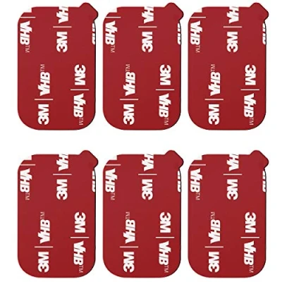 Image de 6pcs Rectangle Kit de Remplacement Adhésif Collant,pour Support Téléphone Voiture Magnétique Autocollant Base Tableau Bord,VIIMAKE Double Face Ruban Tampons(rouge)