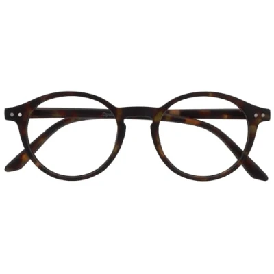 Image de OPULIZE REY Lunettes de Lecture Montures Rondes Rétro Marron Écaille Tortue Mat Hommes Femmes Charnières à Ressort R56 2 +2.00