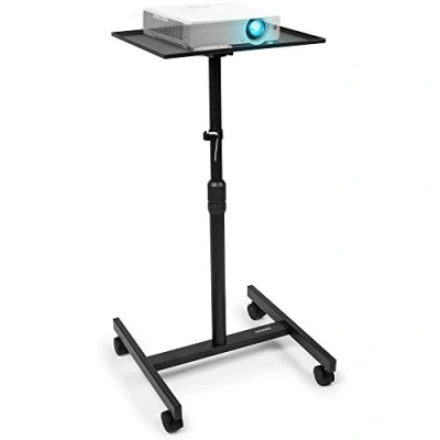 Image de Duronic WPS20 Support pour projecteur Ordinateur Portable Table multiusage à roulettes Hauteur Ajustable 67 99 cm Manuel Capacité 10 kg Bords sécurisés et Sangle de sécurité