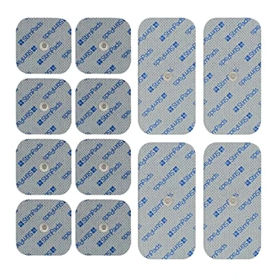 Image de Stimpads Électrodes Mix 12 Pack 5x5 et 5x10 cm Simple Easy Snap 3,75 mm Compatibles Compex Dispositif médical certifié Motron NV