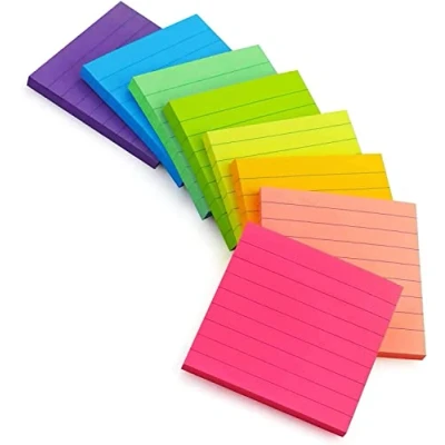 Image de Note Autocollant, 560 Feuilles Lignées Auto Adhésif Couleur Notes Adhésives, Autocollantes Marque Pages Pour Book Etudiants Lecture Bureau(8 Couleurs, 76 x mm)