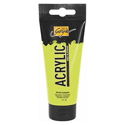 Image de Kreul 84140 Solo Goya Acrylic, tube de 100 ml en vert clair, peinture acrylique crémeuse polyvalente qualité étude, à base d&#039;eau, séchage rapide et mat
