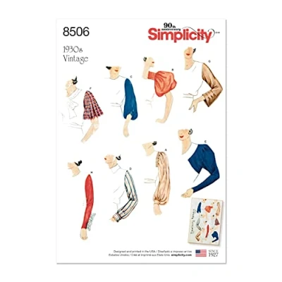 Image de Simplicity US8506A Patron de Couture, Papier, Blanc, A 10 12 14 16 18 20 22 US (FR 38 à 50)