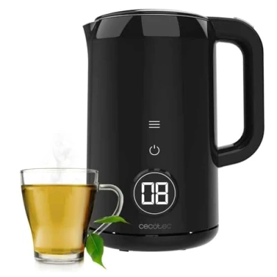 Image de Cecotec Bouilloire Électrique Thermosense 600 Touch Neo. 1,7 L, Écran Tactile, 2200 W, Intérieur en Acier Inoxydable, 7 Niveaux de Température, Arrêt Automatique, Noir